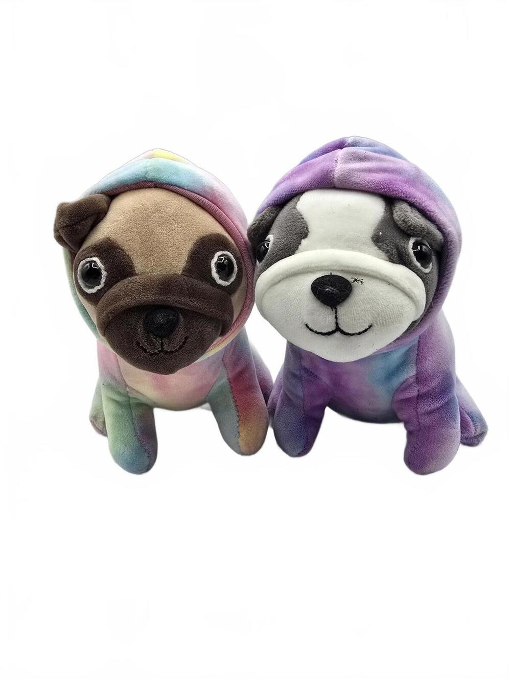 Tie-Dye Hoodie Dog Set - Pug and Bulldog